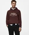 Mango Mondays Are Optional Fleece Graphic Hoodie In Burgundy