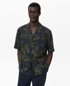 Mango Men's Printed Fluid Regular-fit Shirt In Green