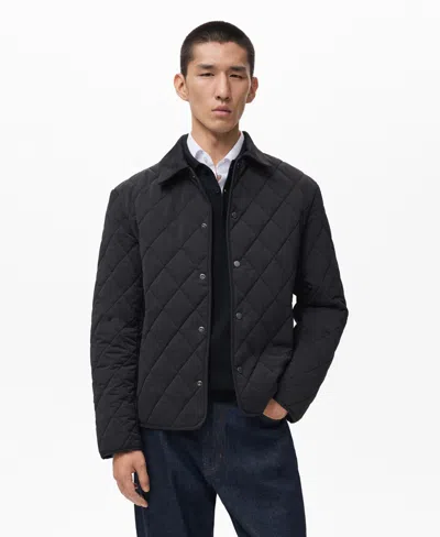 MANGO MEN'S QUILTED WATER REPELLENT JACKET