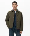 Mango Men's Quilted Water Repellent Jacket In Green