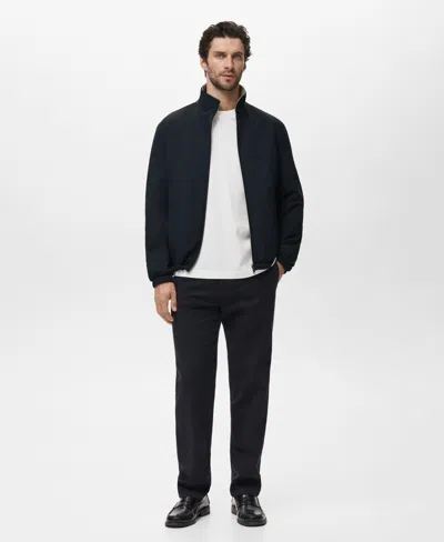 Mango Men's Quilted Water-repellent Reversible Jacket In Blue