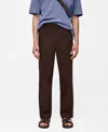 Mango Regular Fit Cotton Pants In Brown