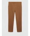 Mango Regular Fit Straight Leg Pants In Caramel