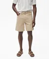 Mango Regular Fit Denim Shorts In Neutral