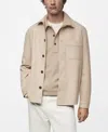 Mango Men's Regular-fit Button-down Shirt In Sand
