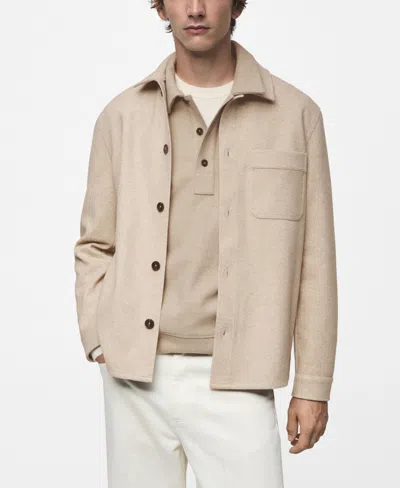 Mango Men's Regular-fit Button-down Shirt In Sand