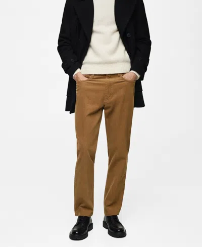 Mango Men's Regular-fit Corduroy Pants In Medium Brown