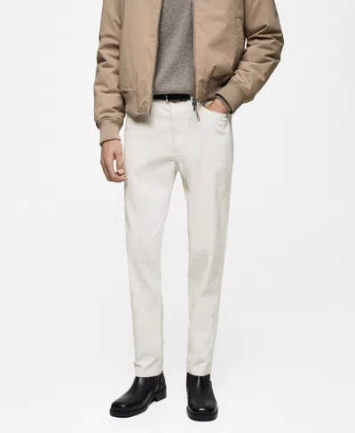 Mango Men's Regular-fit Corduroy Pants In Off White