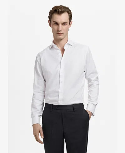 Mango Men's Regular Fit Cotton Dress Shirt In White