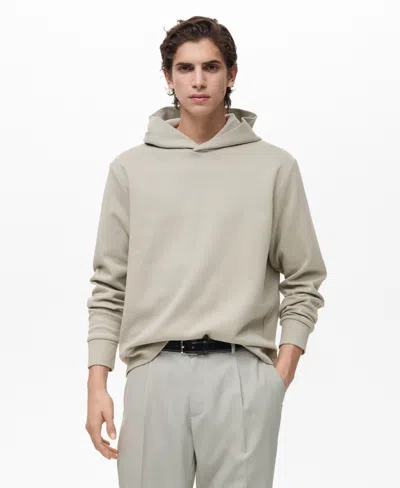 Mango Men's Regular-fit Cotton Hoodie In Ice Gray