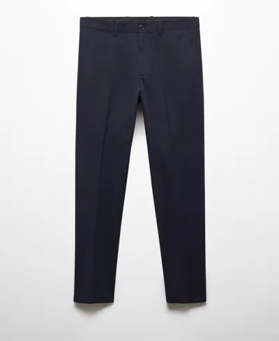 Mango Men's Regular-fit Cotton Pants In Dark Navy
