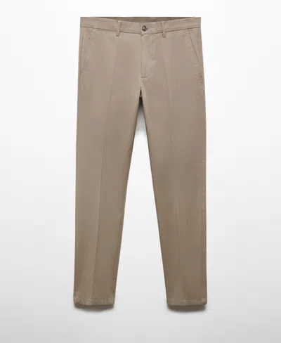 Mango Men's Regular-fit Cotton Pants In Medium Brown