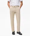 Mango Slim Fit Stretch Cotton Twill Pants In Nude