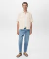 Mango Regular Fit Tencel™ Lyocell Blend Button-up Shirt In Neutral