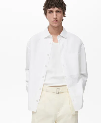 Mango Men's Regular-fit Cotton Pocket Shirt In White