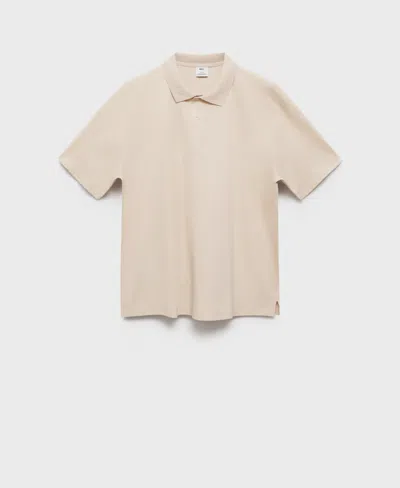 Mango Men's Regular-fit Cotton Polo Shirt In Ecru