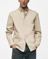 Mango Chemise Regular Fit Coton In Beige