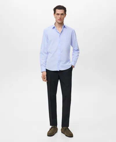 Mango Men's Regular-fit Cotton Shirt In Blue
