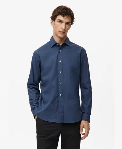 Mango Men's Regular-fit Cotton Shirt In Blue