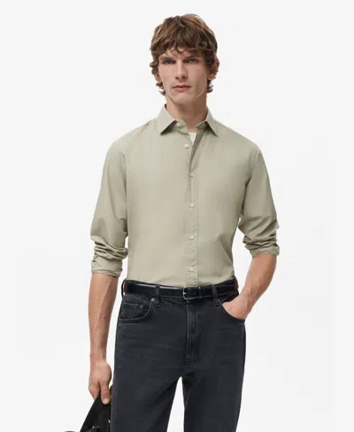 Mango Men's Regular-fit Cotton Shirt In Green