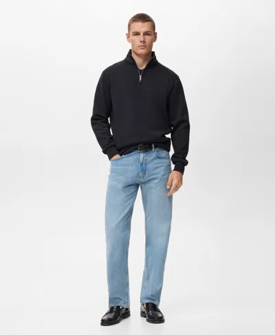 Mango Men's Regular-fit Cotton Sweatshirt In Blue