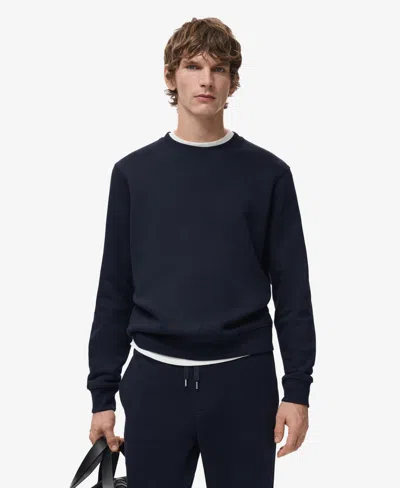 Mango Men's Regular-fit Cotton Sweatshirt In Blue