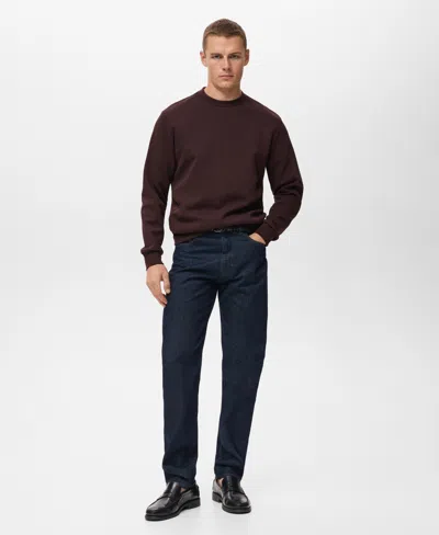 Mango Men's Regular-fit Cotton Sweatshirt In Burgundy