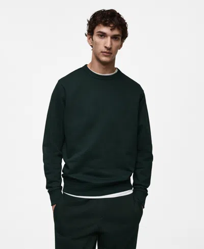 Mango Men's Slim-fit Cotton-blend Sweatshirt In Green