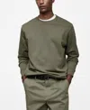 Mango Men's Regular-fit Cotton Sweatshirt In Medium Green