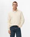 Mango Quarter Zip Sweatshirt In Neutral