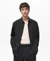 Mango Men's Regular-fit Creased-effect Shirt In Black
