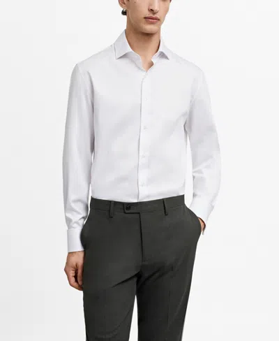 Mango Men's Regular-fit Cufflinks Detail Dress Shirt In White