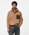 Mango Men's Regular-fit Fleece Quarter-zip Pullover In Medium Brown
