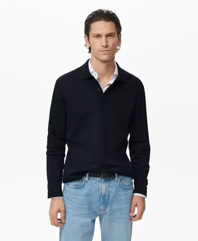 Mango Men's Regular-fit Knitted Polo Sweater In Animal Print