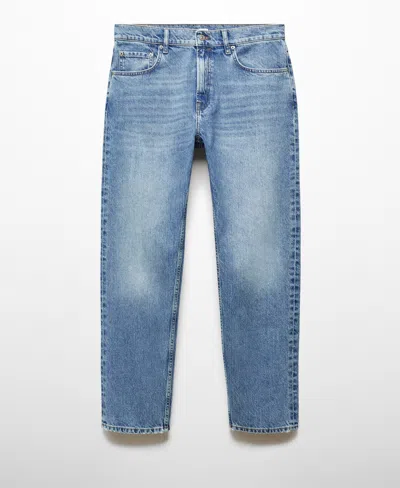 Mango Men's Regular Fit Medium Wash Jeans In Medium Blue