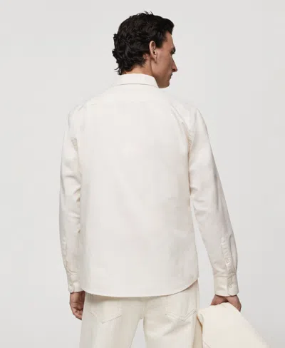 Mango Men's Regular Fit Oxford Cotton Shirt In Ecru