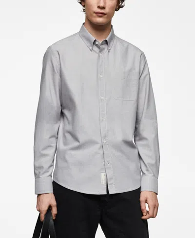 Mango Men's Regular Fit Oxford Cotton Shirt In Gray