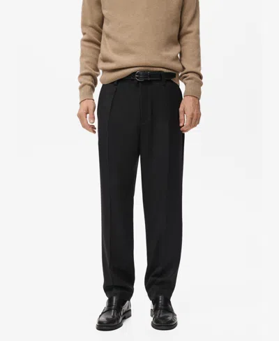 Mango Men's Regular-fit Pleated Pants In Black