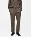 Mango Men's Regular-fit Pleated Trousers In Mink Gray