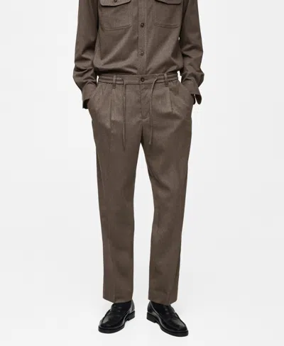 Mango Men's Regular-fit Pleated Trousers In Mink Gray