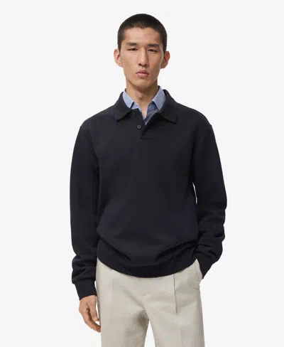 Mango Men's Regular-fit Polo Sweatshirt In Blue