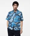 Mango Men's Regular-fit Printed Shirt In Blue