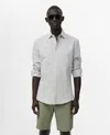Mango Men's Regular-fit Stripe-textured Shirt In White