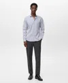 Mango Men's Regular-fit Striped Cotton Shirt In Blue