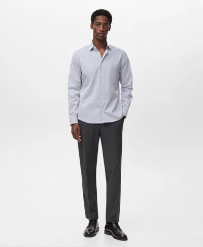 Mango Men's Regular-fit Striped Cotton Shirt In Blue