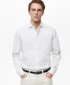 Mango Regular Fit Pinstripe Cotton Button-up Shirt In White
