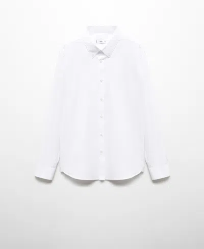 Mango Men's Regular Fit Striped Cotton Shirt In White