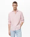 Mango Stripe Regular Fit Button-up Shirt In Light Pink