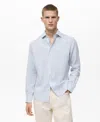 Mango Stripe Regular Fit Button-up Shirt In Sky Blue