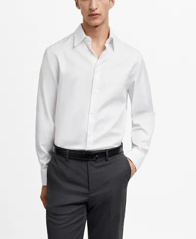 Mango Men's Regular-fit Structured Dress Shirt In White
